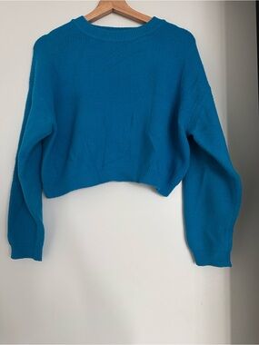 ZARA Cropped Teal Blue Women's Sweater